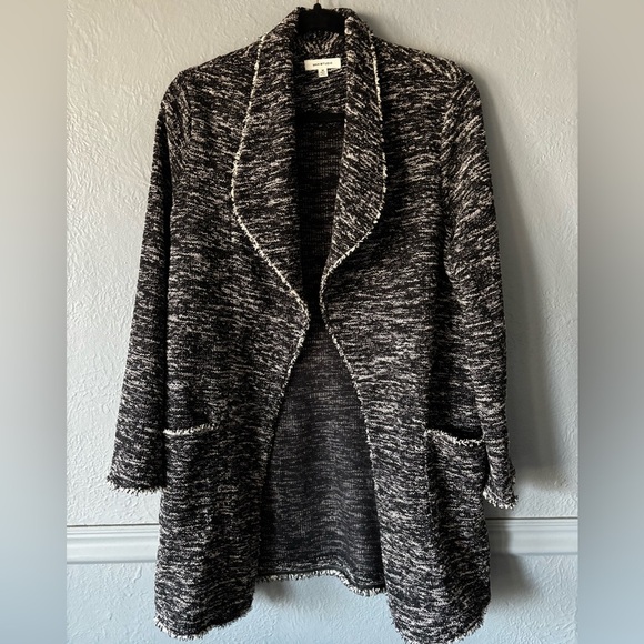 Max Studio | marled knit | cardigan | drape front | pocket | jacket | m - Picture 1 of 11